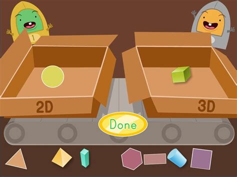 2D and 3D Shapes Factory Game .